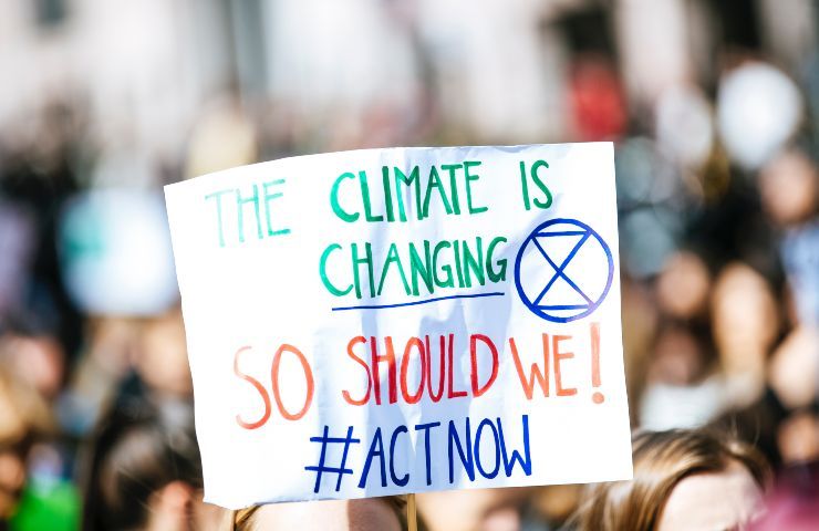 cartello cambiamento climatico scioglimento