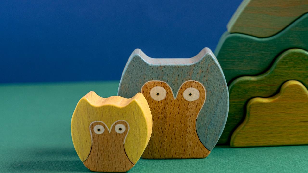 gufi porta fortuna materiali scarto