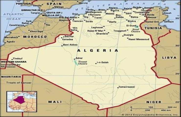 Italia Algeria Cartina
