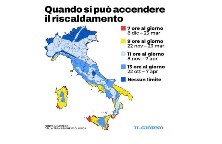 restrizioni riscaldamenti Italia