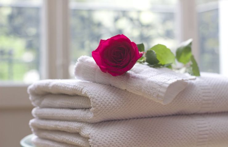 asciugamani bianchi rosa