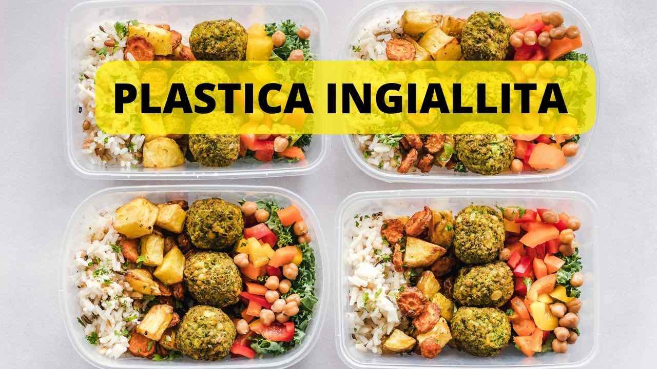 plastica sporca contenitori
