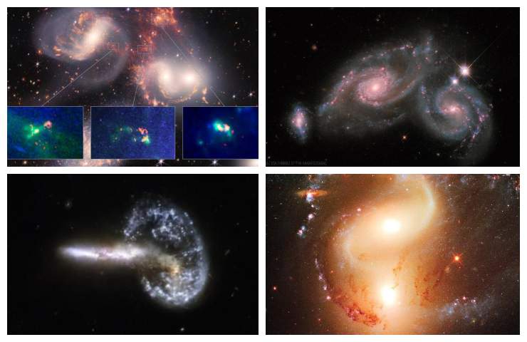 galassie collisione fotografia telescopio Hubble