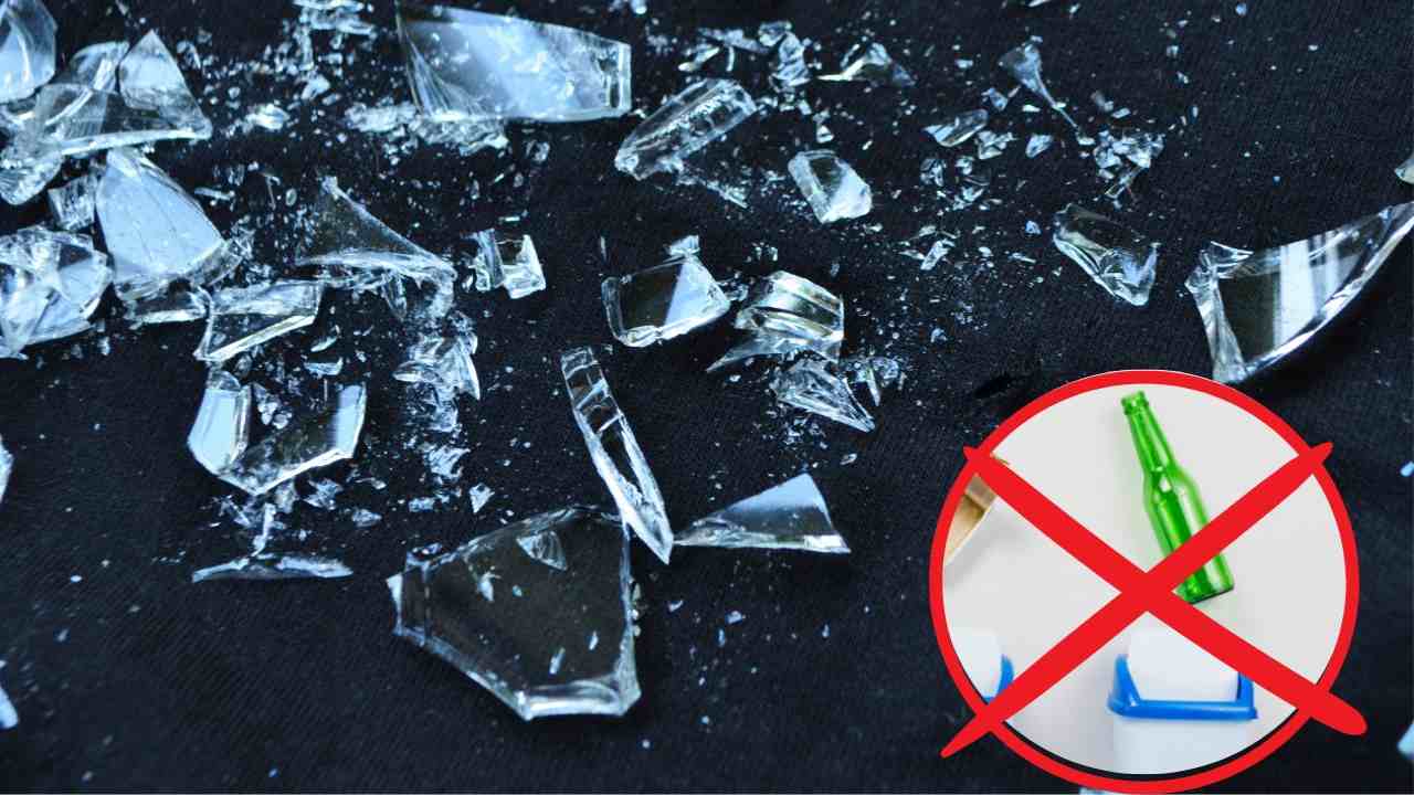 Bicchieri rotti no vetro motivo