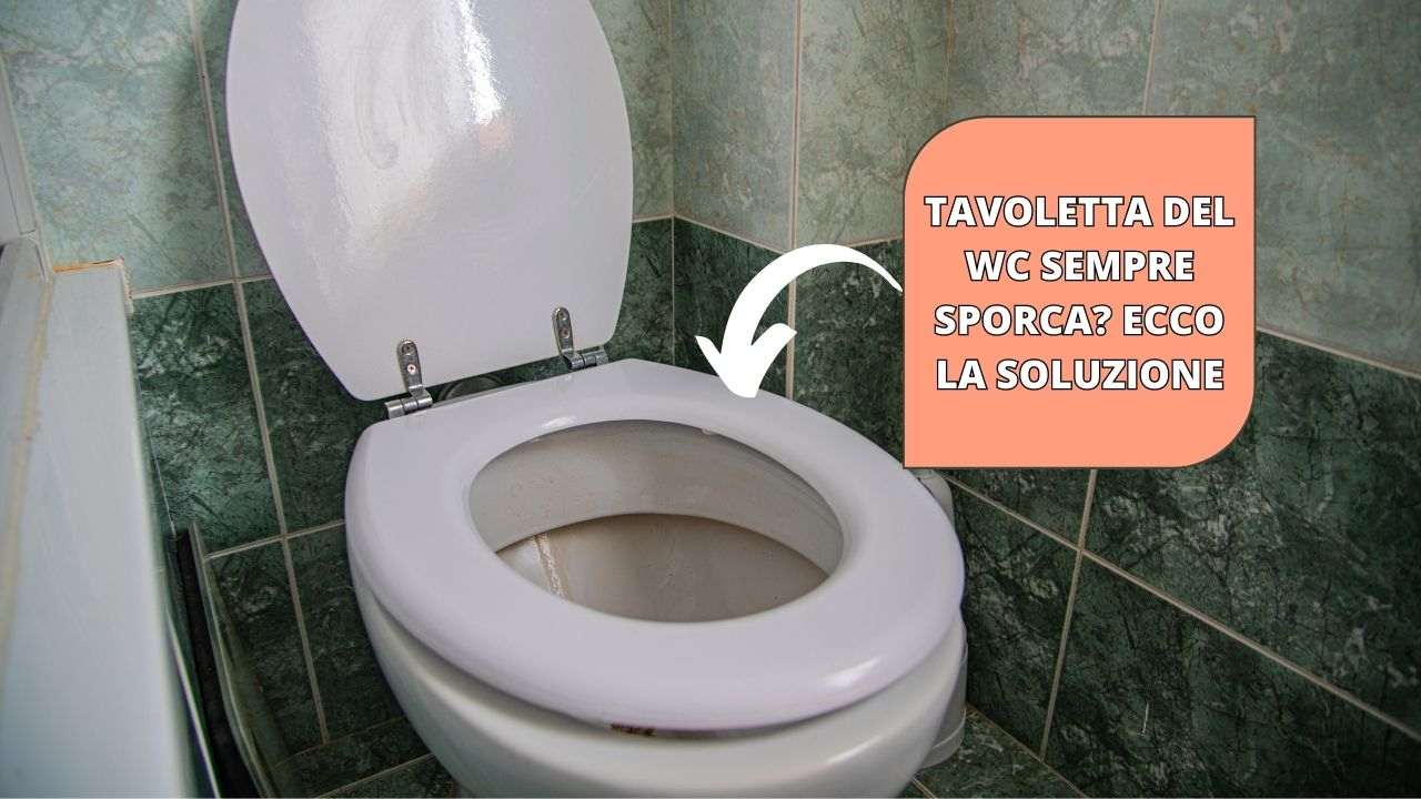 tavoletta wc sporca ingiallita