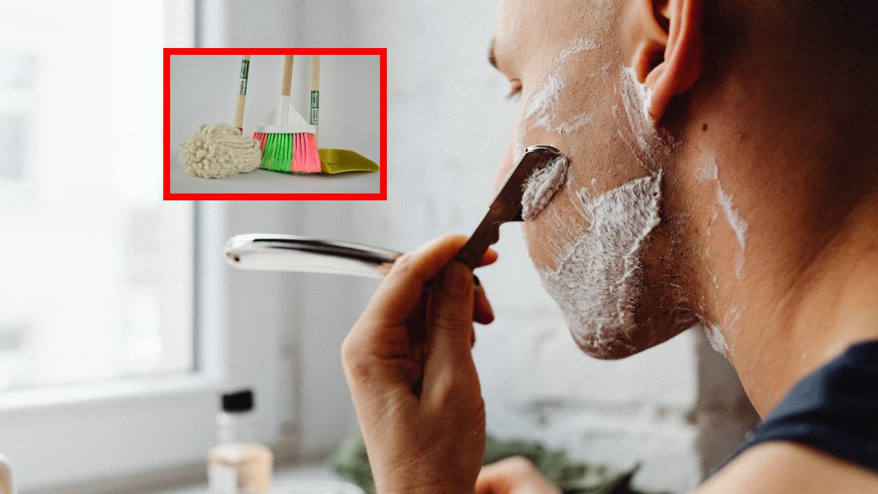 schiuma da barba per pulire